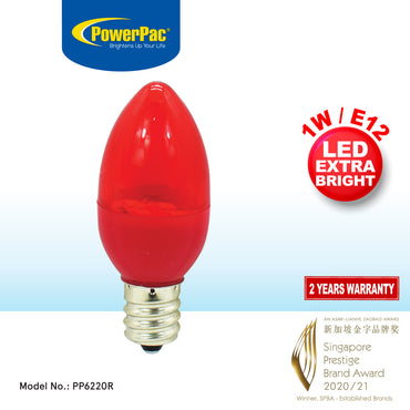 财神灯 1W E12 LED Bulb red light (PP6220R)