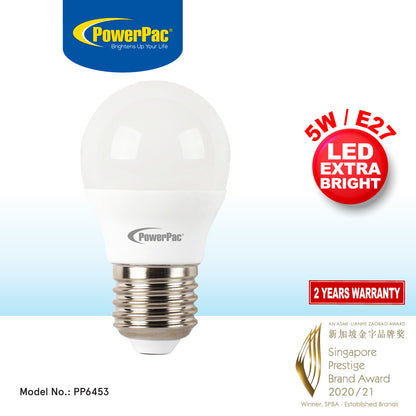 LED Bulb, Pin Pong Bulb 5W E27 400LM Daylight (PP6453)