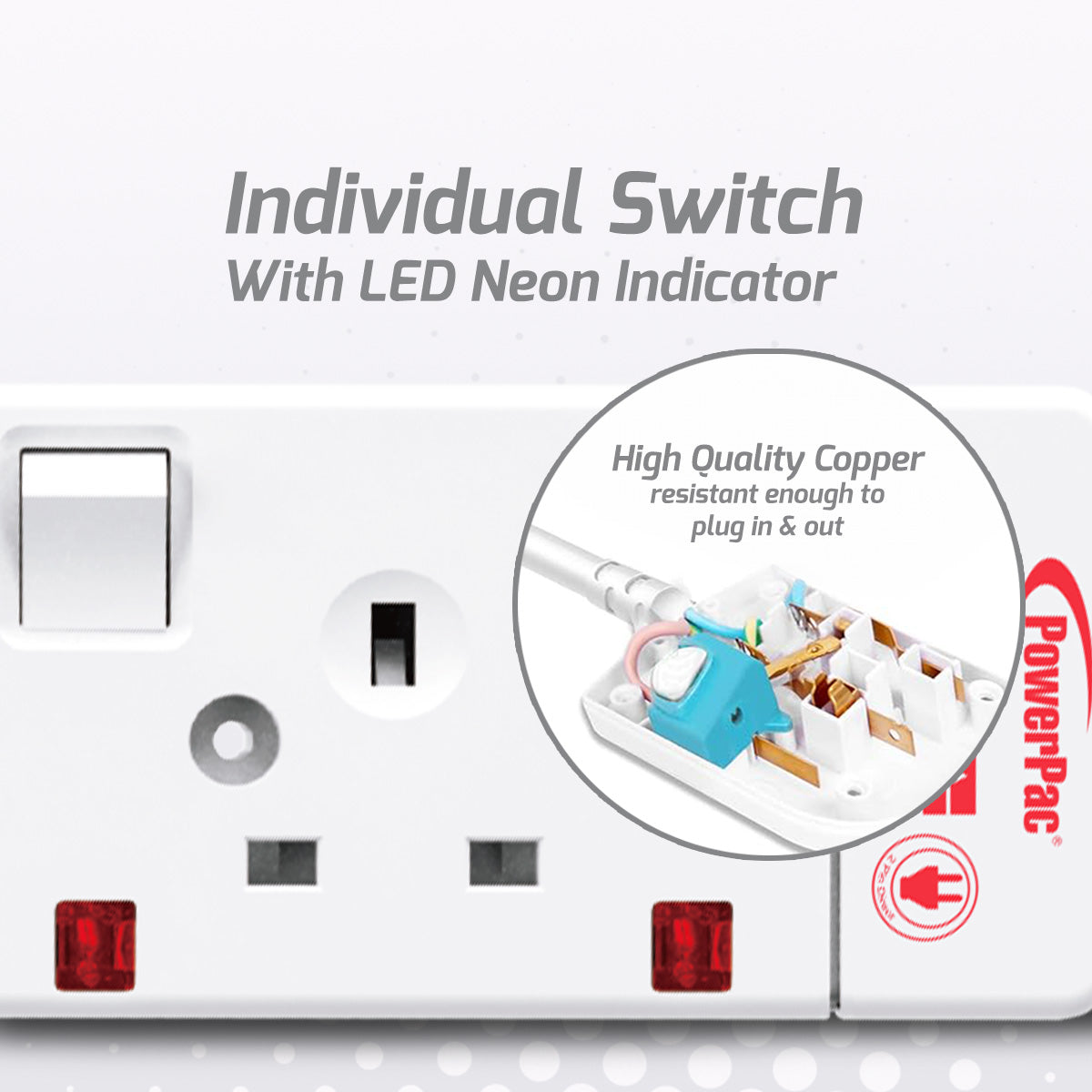 Extension Socket Extension Cord, Power Cord, Power Extension  3 way 6 meter (PP6883N)