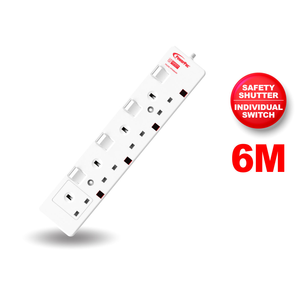 Extension Cord, Extension Socket, Power Cord, Power Extension 6 Metre 4 way (PP6884N)