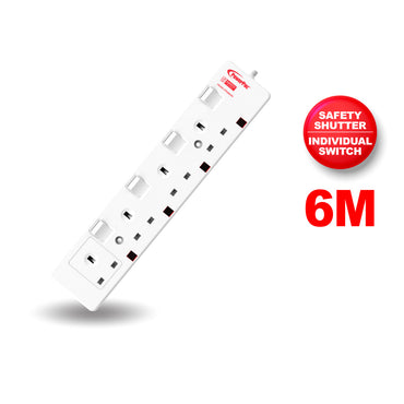 Extension Cord, Extension Socket, Power Cord, Power Extension 6 Metre 4 way (PP6884N)