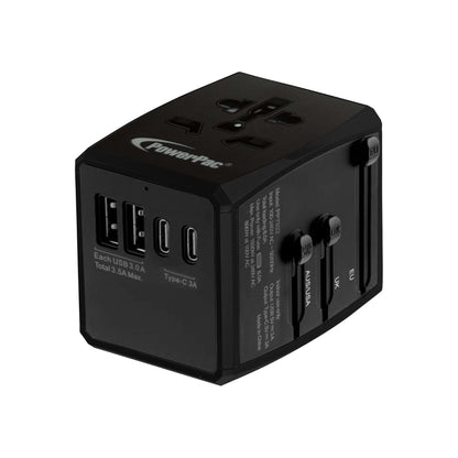 Multi Travel Adapter With 2x USB-A + 2x USB-C Charger | PD 15W USB Charger (PP7922)