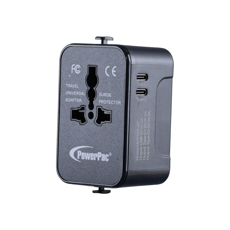 Copy of Multi Adapter | Travel Adapter With 1x USB + 2xType-C Charger | US UK EU AU Adapter (PP7970) Black