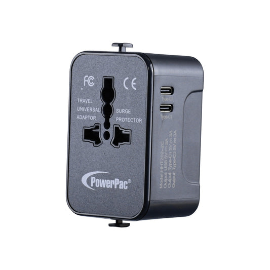 Copy of Multi Adapter | Travel Adapter With 1x USB + 2xType-C Charger | US UK EU AU Adapter (PP7970) Black