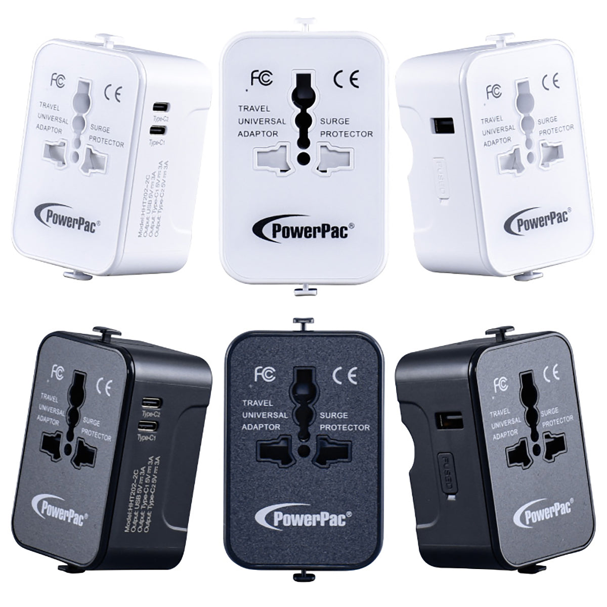 Copy of Multi Adapter | Travel Adapter With 1x USB + 2xType-C Charger | US UK EU AU Adapter (PP7970) Black