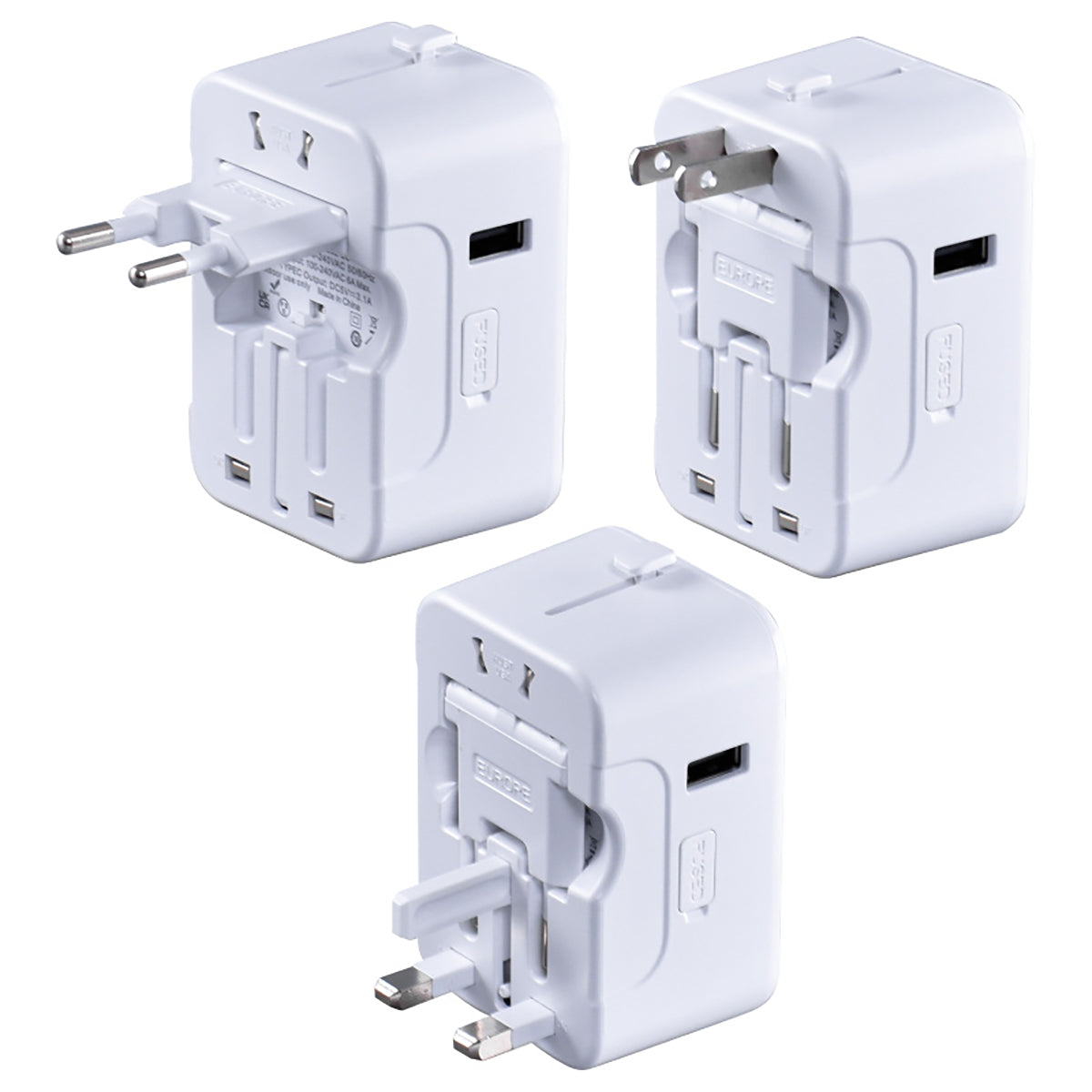 Copy of Multi Adapter | Travel Adapter With 1x USB + 2xType-C Charger | US UK EU AU Adapter (PP7970) Black