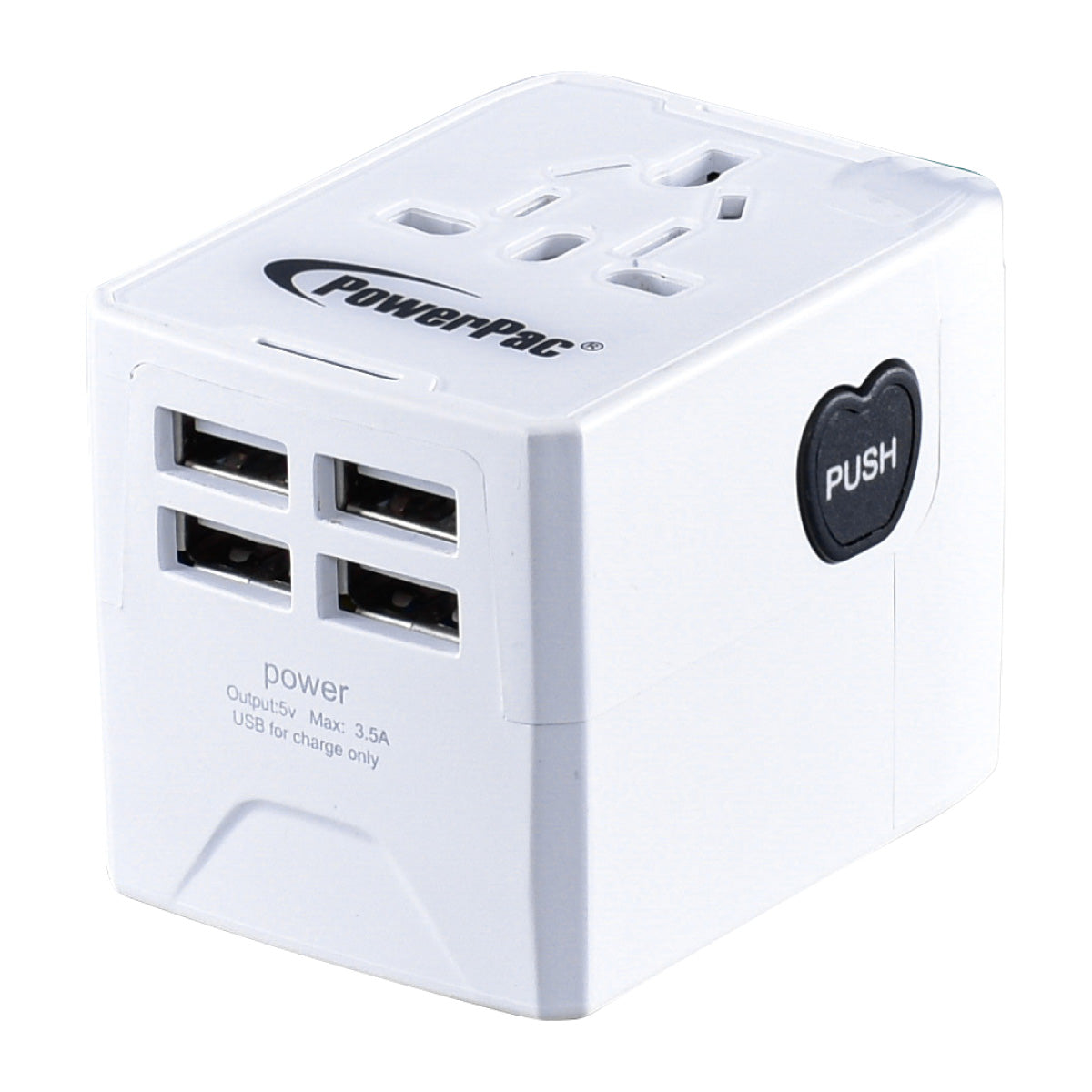 Multi Travel Adapter With 4 USB Charger (PP7981) WH