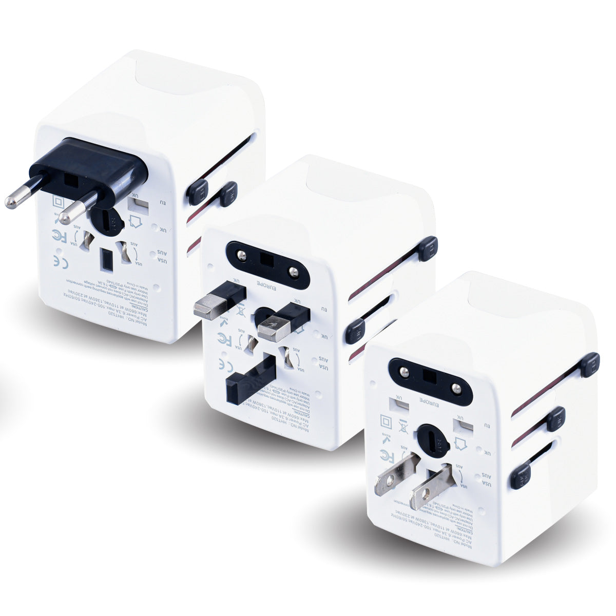 Multi Travel Adapter With 4 USB Charger (PP7981) WH