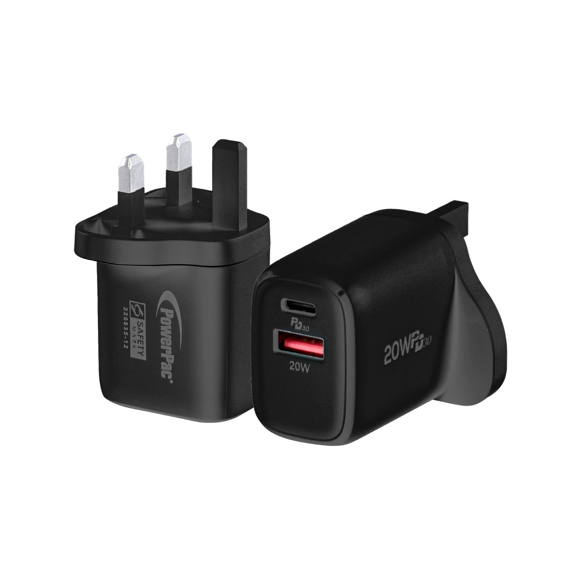 USB Smart & Fast Charger - 1 USB-A, 1 PD3.0 USB-C, Dual Voltage 100-24 ...