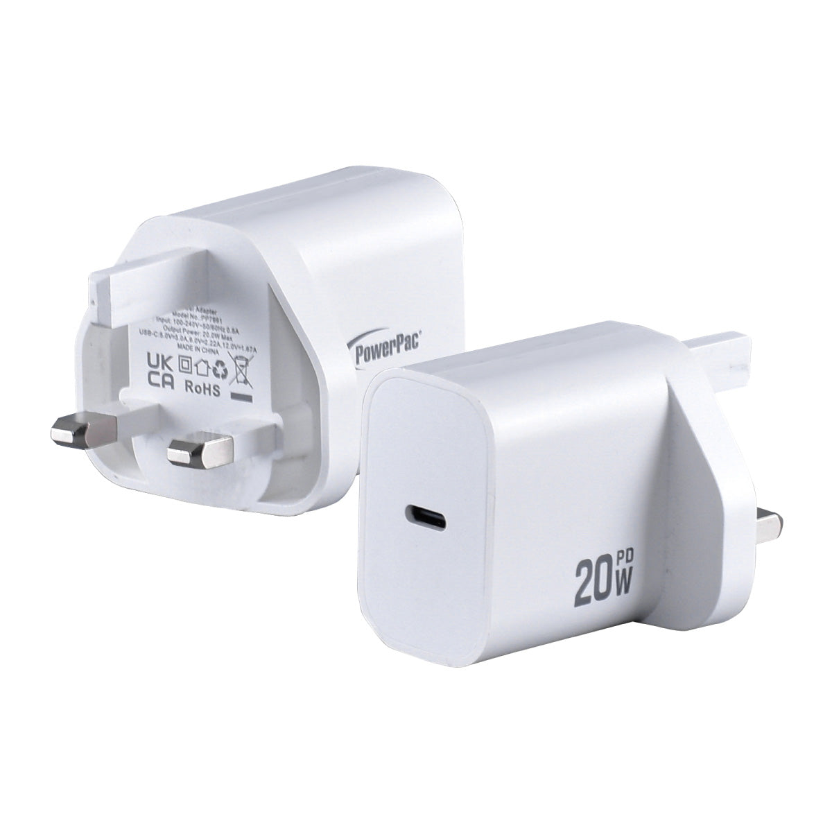 PowerPac 20W Charger Fast Charge PD20W USB-C Smart Charger, TYPE C PORT (PP7991)