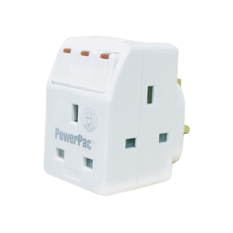 Adapter 3 Way With Switch 3 Pin plug, 2 pin Plug Adapter (PP8733)