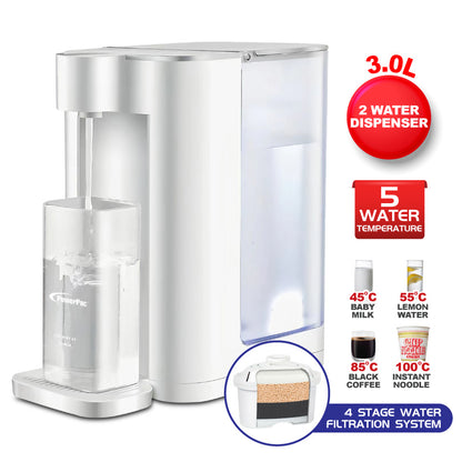 3L Instant Water Dispenser Hot & Room Temperature, 5 Temperature, Safety Lock, Water Purifier, Water Filters(PPA70/2)