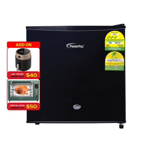 50L Bar Fridge with Lock (PPBF555) Black