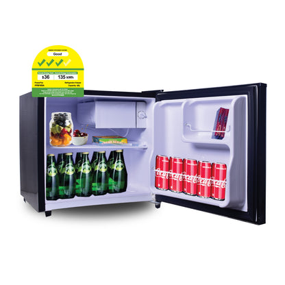 50L Bar Fridge with Lock (PPBF555) Black