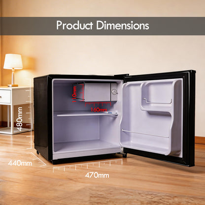 [NEA CLIMATE VOUCHER $400] 50L Bar Fridge with Lock, sizable, shelves, anti-bac Carbon Filter, optimal door seal, built-in Freezer, black, PPBF555BK