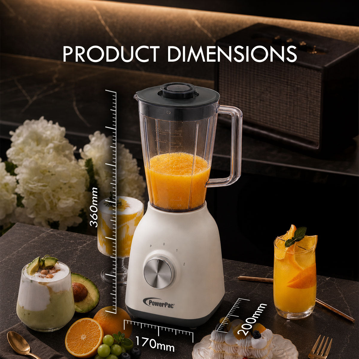 PowerPac 2 IN 1 Multi-functional Blender For Grinding & Blending (PPBL300A)
