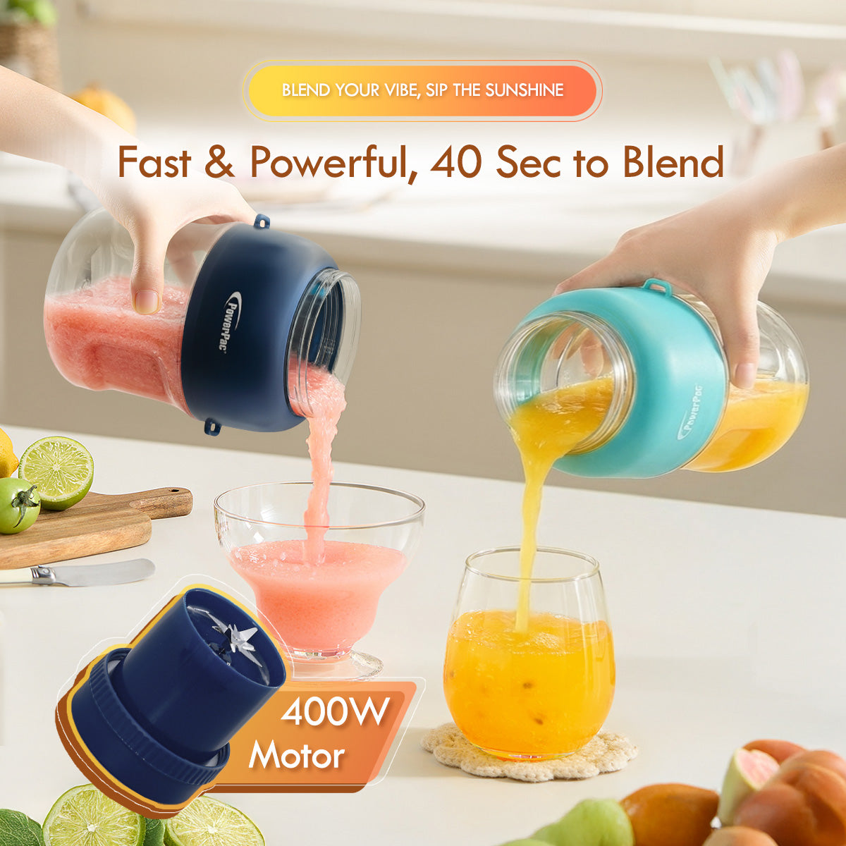 USB Portable Juice Blender, Travel Cup Blender, Smoothie Fruit Juicer, 500ml (PPBL333)NB