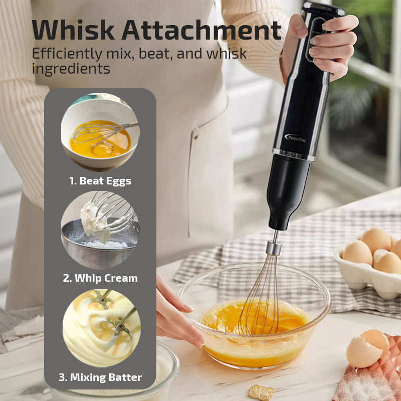 4in1 Hand Blender Set with Stainless Steel Blade 600W  (PPBL393)