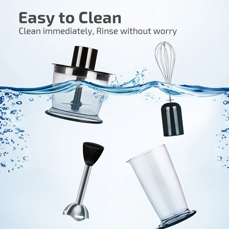 4in1 Hand Blender Set with Stainless Steel Blade 600W  (PPBL393)