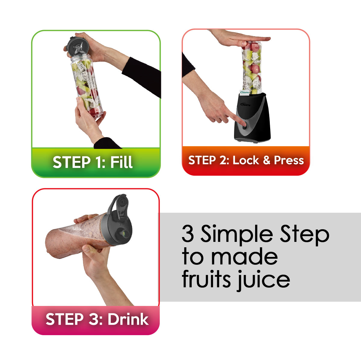 Personal Juice Blender with 2X BPA Free Jugs (PPBL500)