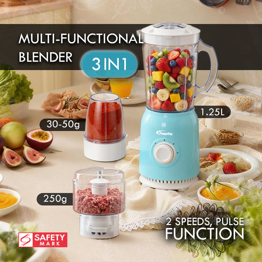 High Power Blender, 3 IN 1 Multi-functional Blender with Dry Mill, Meat Mincer (PPBL678)