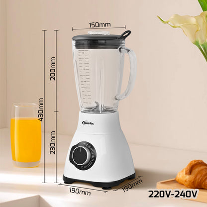 Professional High Power Blender, Bubble Tea Blender, Commercial Blender with Glass Jug 1200W (PPBL800)