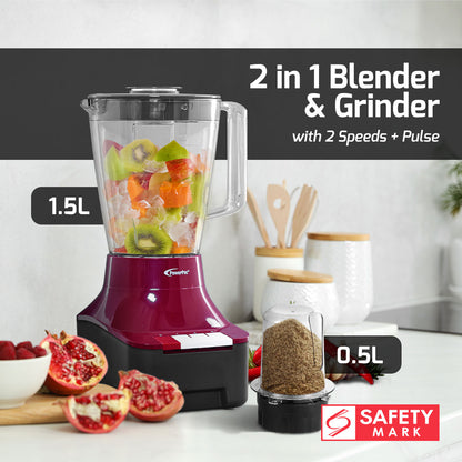 2 IN 1 Blender For Grinding 0.5L & Blending 1.5L (PPBL900)