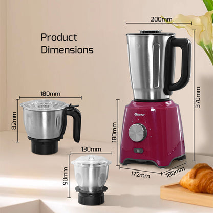 High Power Blender, 3 IN 1 Multi-functional Stainless Steel Blender with Dry Mill, Mincer Filter (PPBL906)