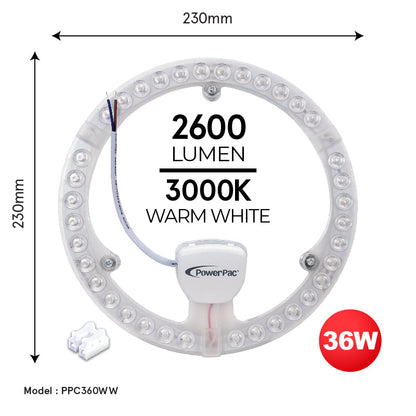 LED Ceiling Lamp, Round Light, Circular Tube 36 Watts Warm white (PPC360WW)