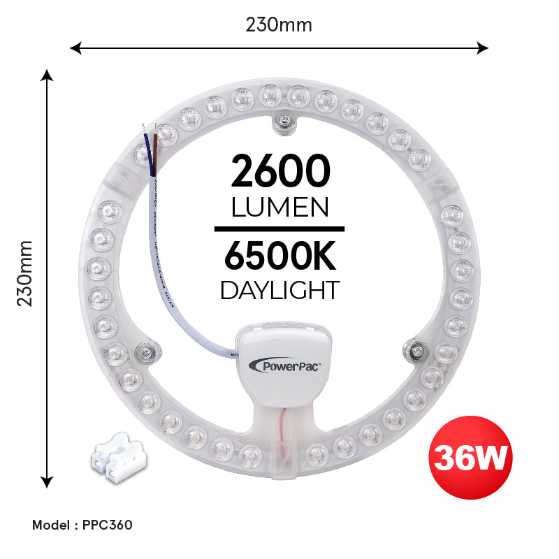 LED Ceiling Lamp, Round Light, Circular Tube 36 Watts Daylight (PPC360)