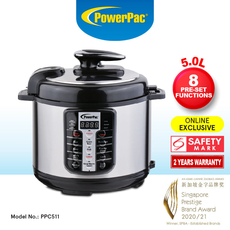 Electric Pressure Cooker With Stainless Steel Pot 5.0L (PPC511+SSPOT)