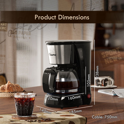 0.6L Coffee Maker with Thermostatic Panel and Washable Filter (PPCM301A)