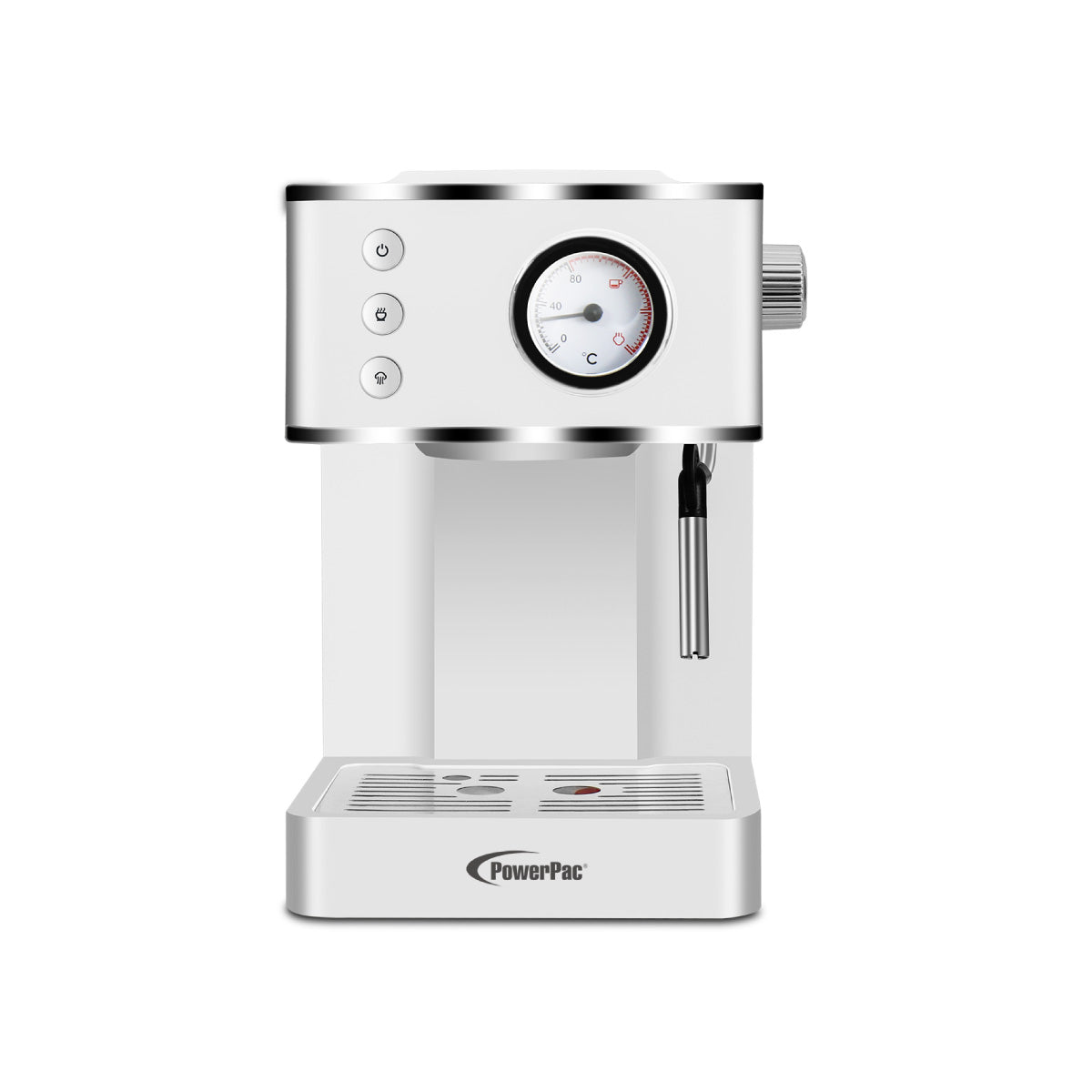 1.2L Coffee Maker High Pressure Water Tank, Coffee Machine Espresso Coffee Machine with Milk Frothing (PPCM331) White