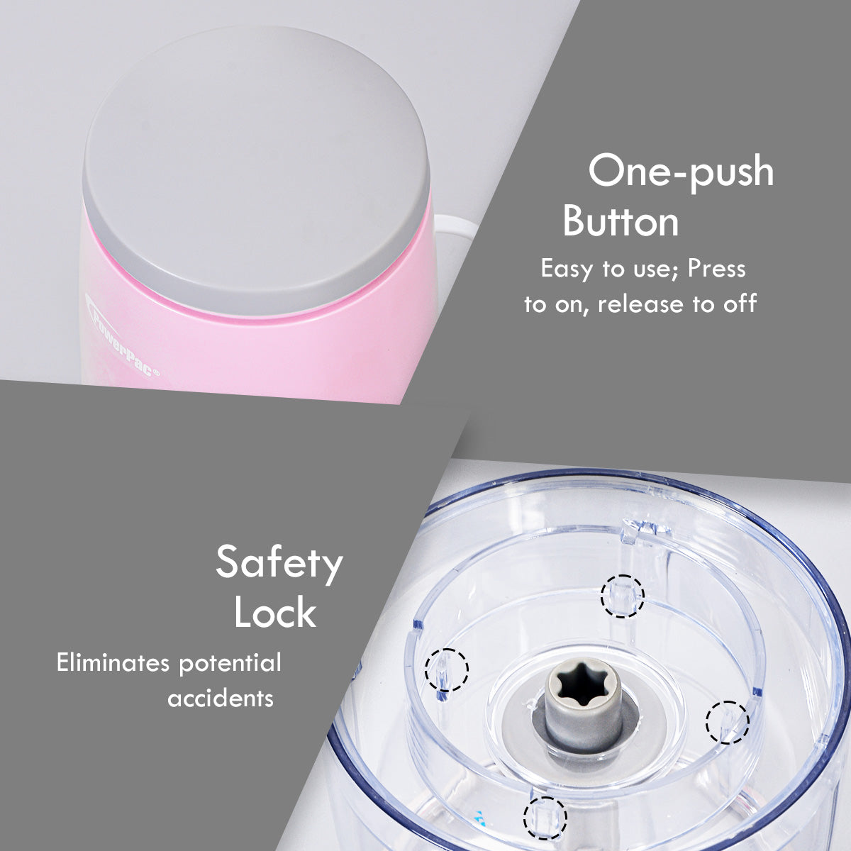 Electric Food Chopper, Food Preparation with Safety Lock Switch (PPCP613)