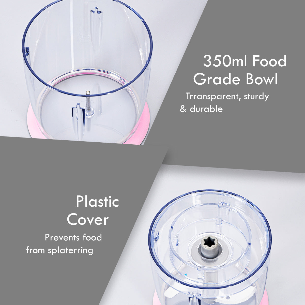Electric Food Chopper, Food Preparation with Safety Lock Switch (PPCP613)