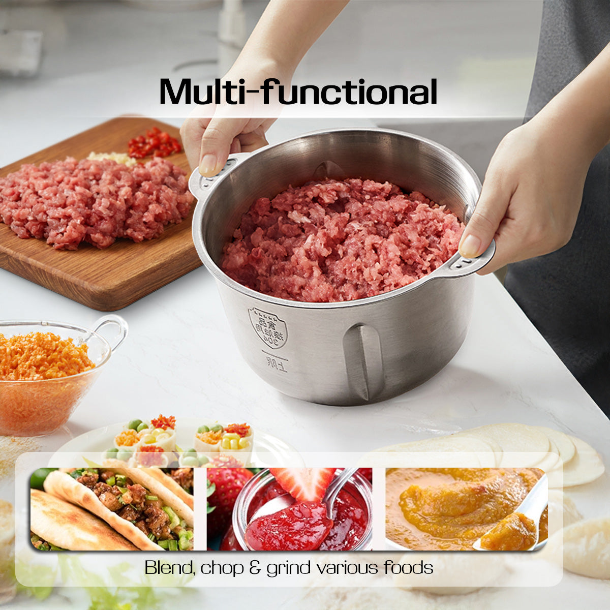 Food Chopper 2.0L with Safety Lock Switch (PPCP713)