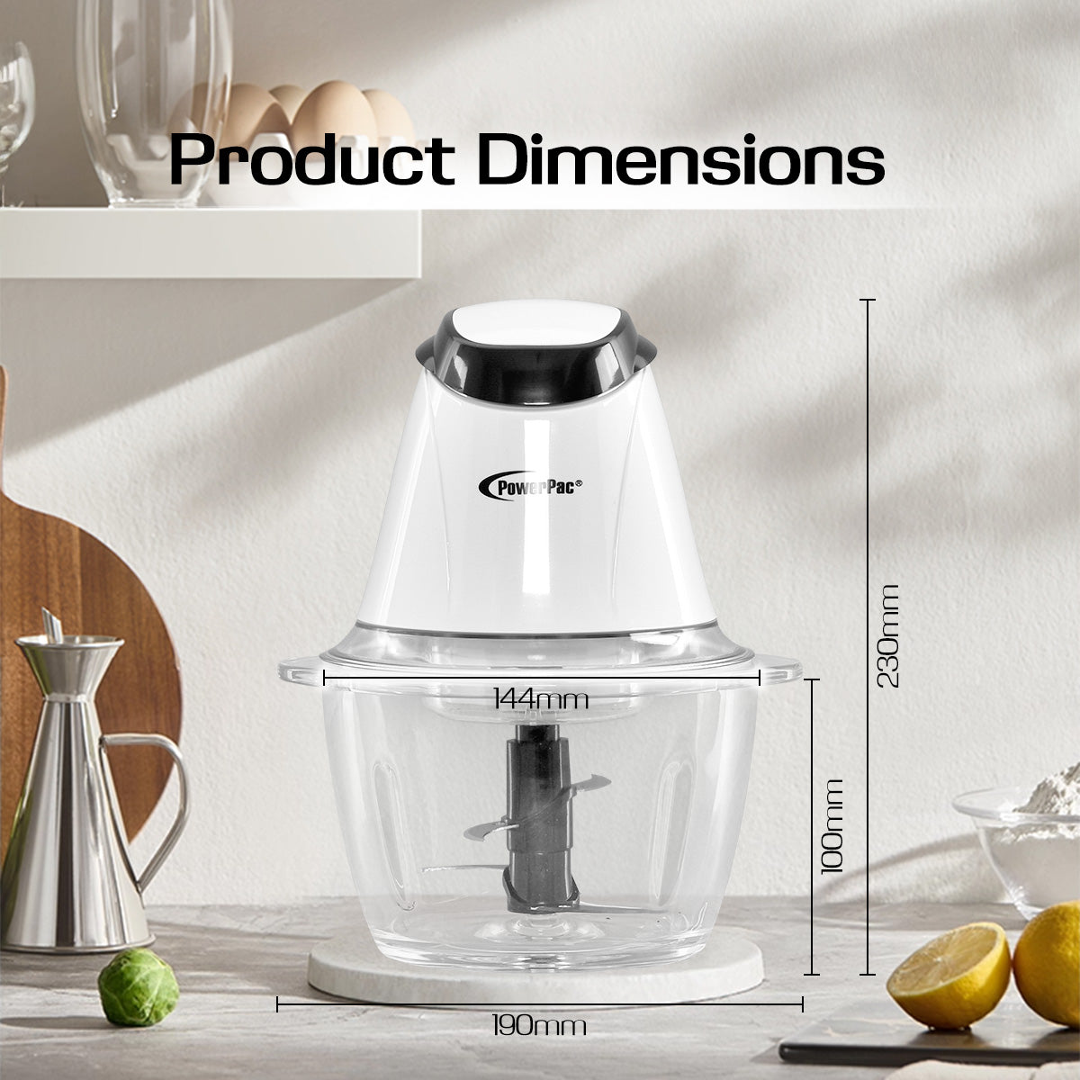 Food Chopper, Food Preparation 1L with Safety Lock Switch (PPCP813)