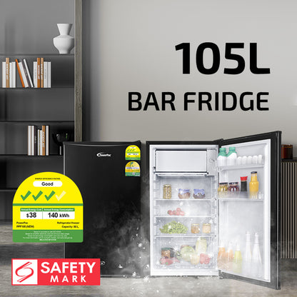 Bar Fridge 105L with Lock (PPF105 Black)