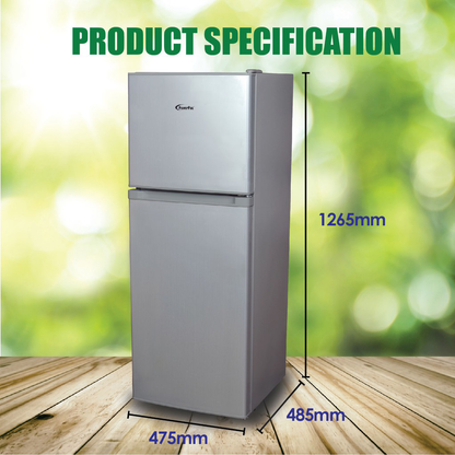 [NEA CLIMATE VOUCHER $400] 135L 2 Door Mini Fridge with Freezer, shelves, crisper, anti-bac Carbon Filter, optimal door seal, Freezer temp < -18°C, silver, PPF136