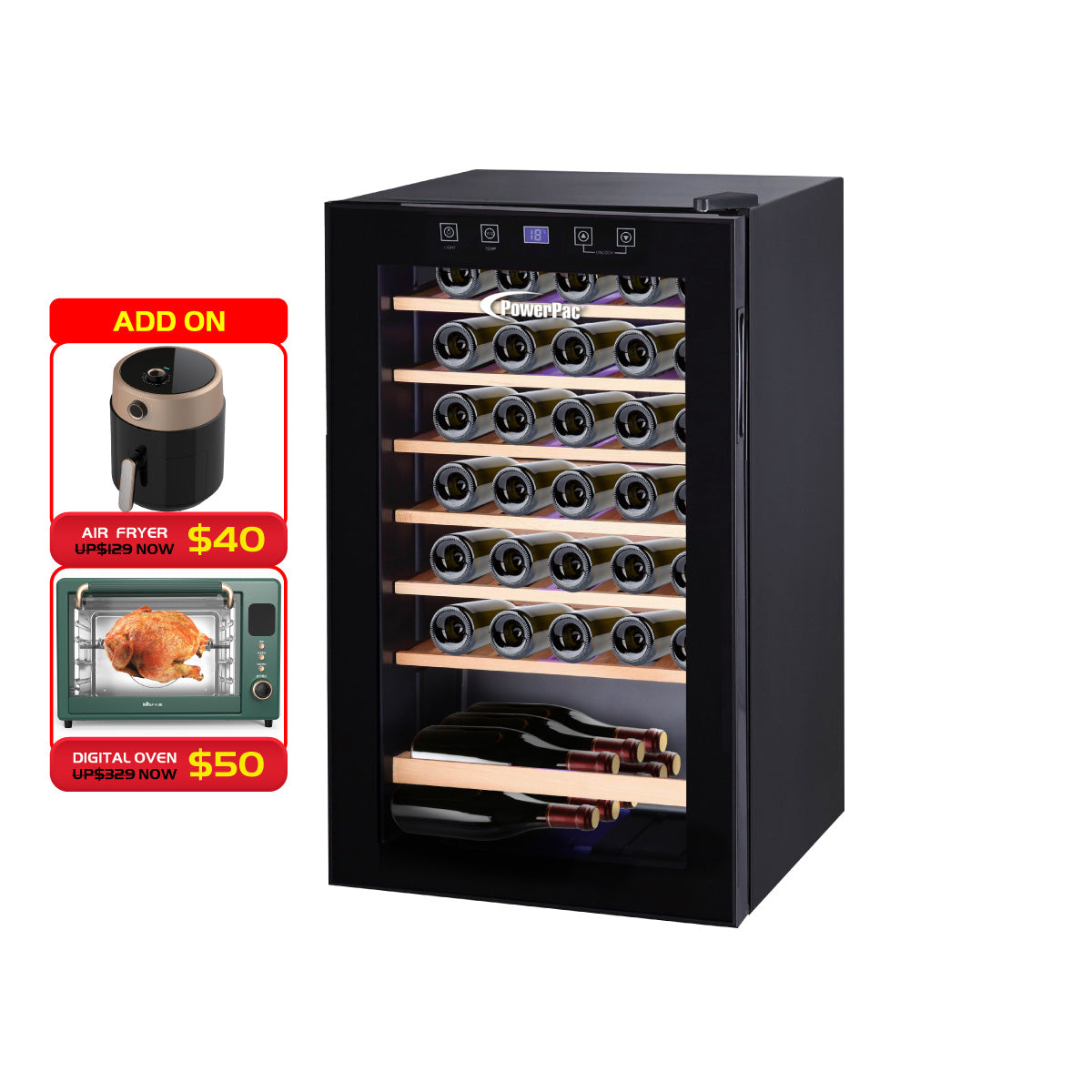 PowerPac PPF36 Wine Chiller 36 Bottles Singapore