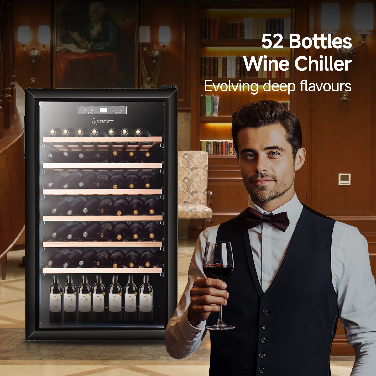 Wine Chiller With Compressor 52 Bottles (PPF52)