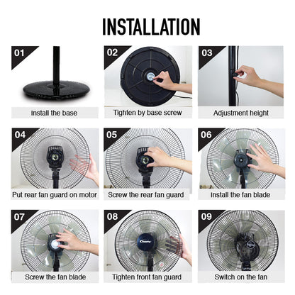 Stand Fan, High Velocity Fan with Convertible Height (PPFS212)