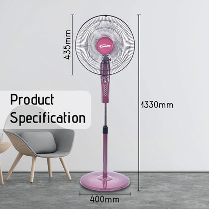 16" Stand Fan with Timer – 4 Speeds, Oscillation, Adjustable Height, PPFS50