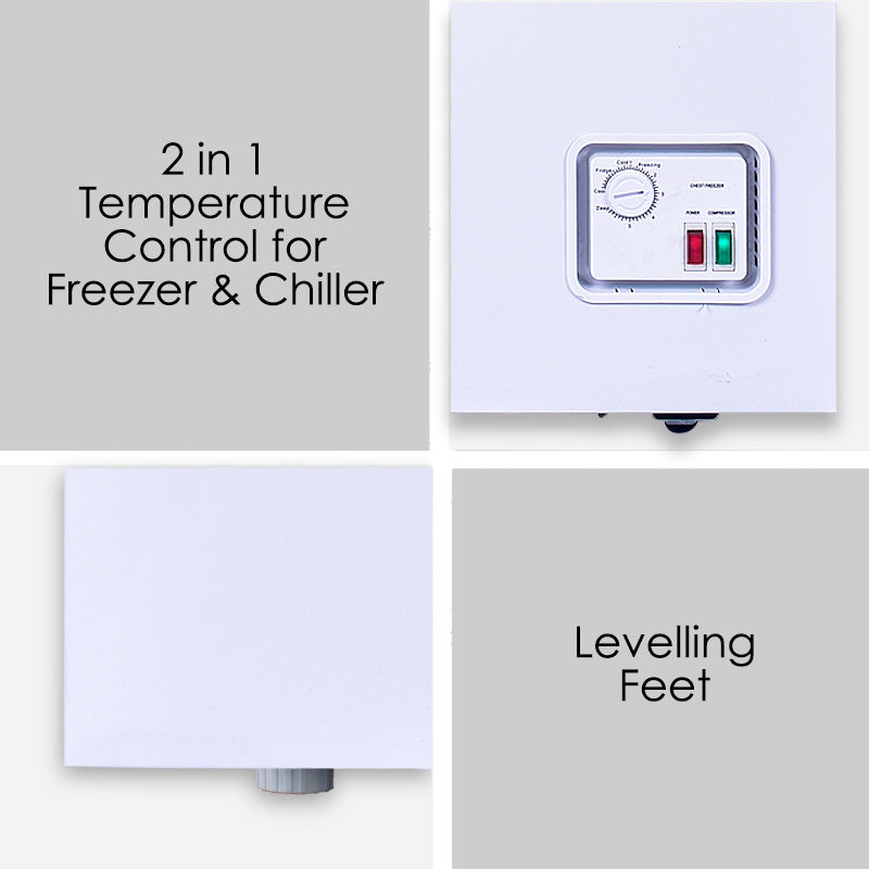 100L Chest Freezer CFC Free, Chiller & Freezer (PPFZ100) White