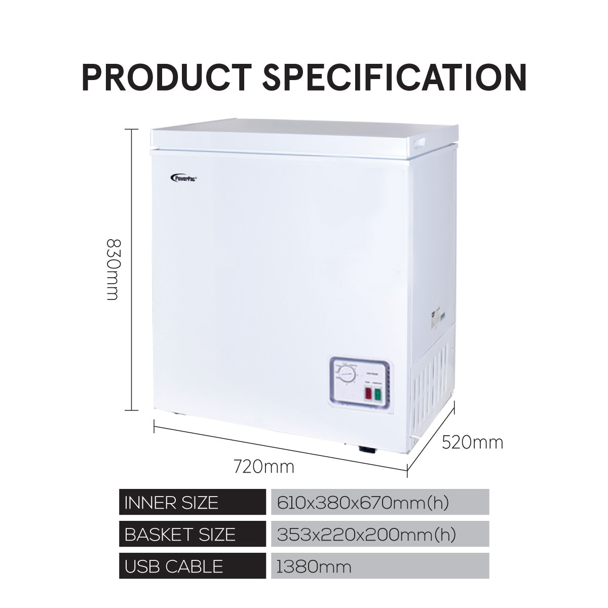 150L Chest Freezer CFC Free, Chiller & Freezer (PPFZ150)