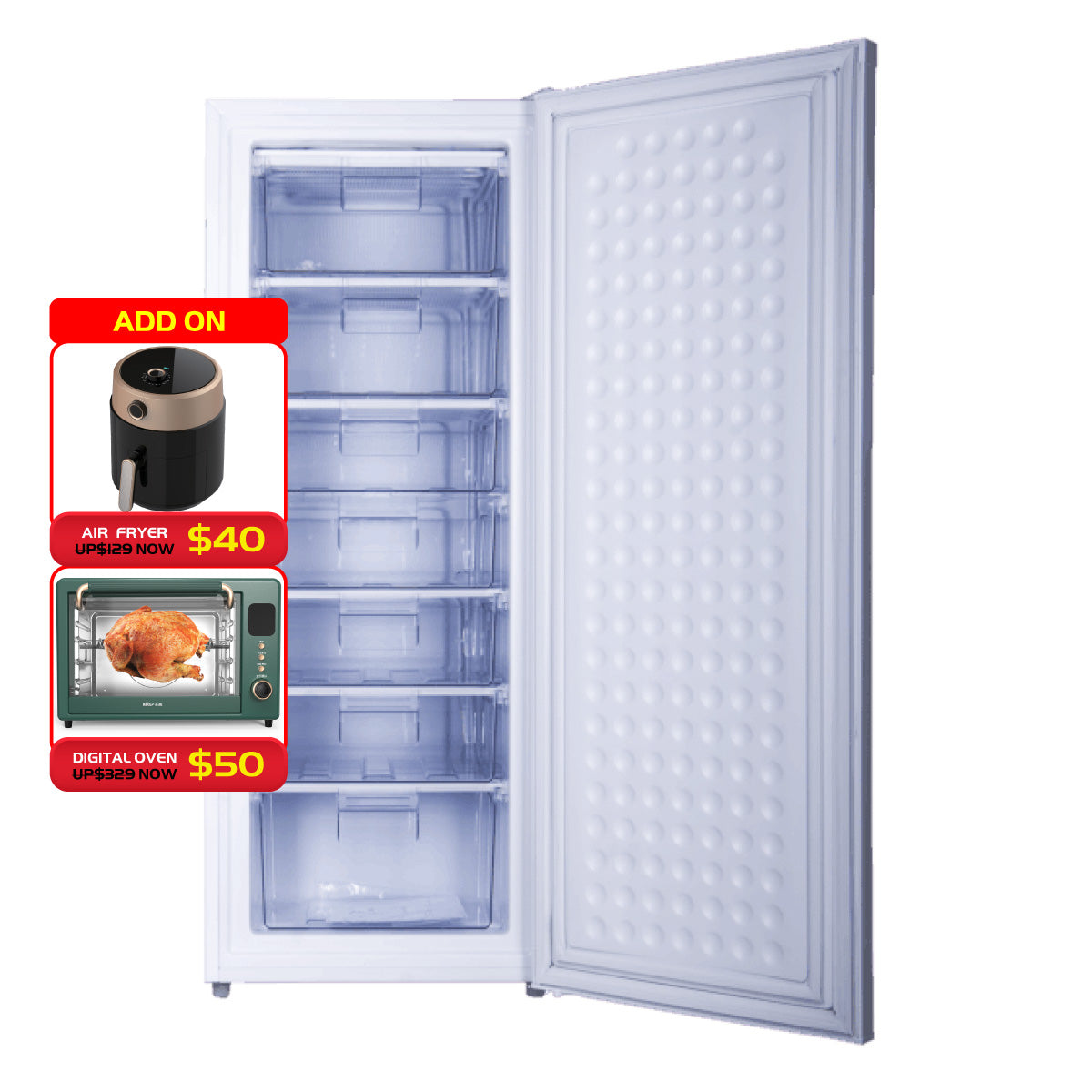 175L Chest Freezer, Upright freezer, Freestanding Freezer 175L (PPFZ180)