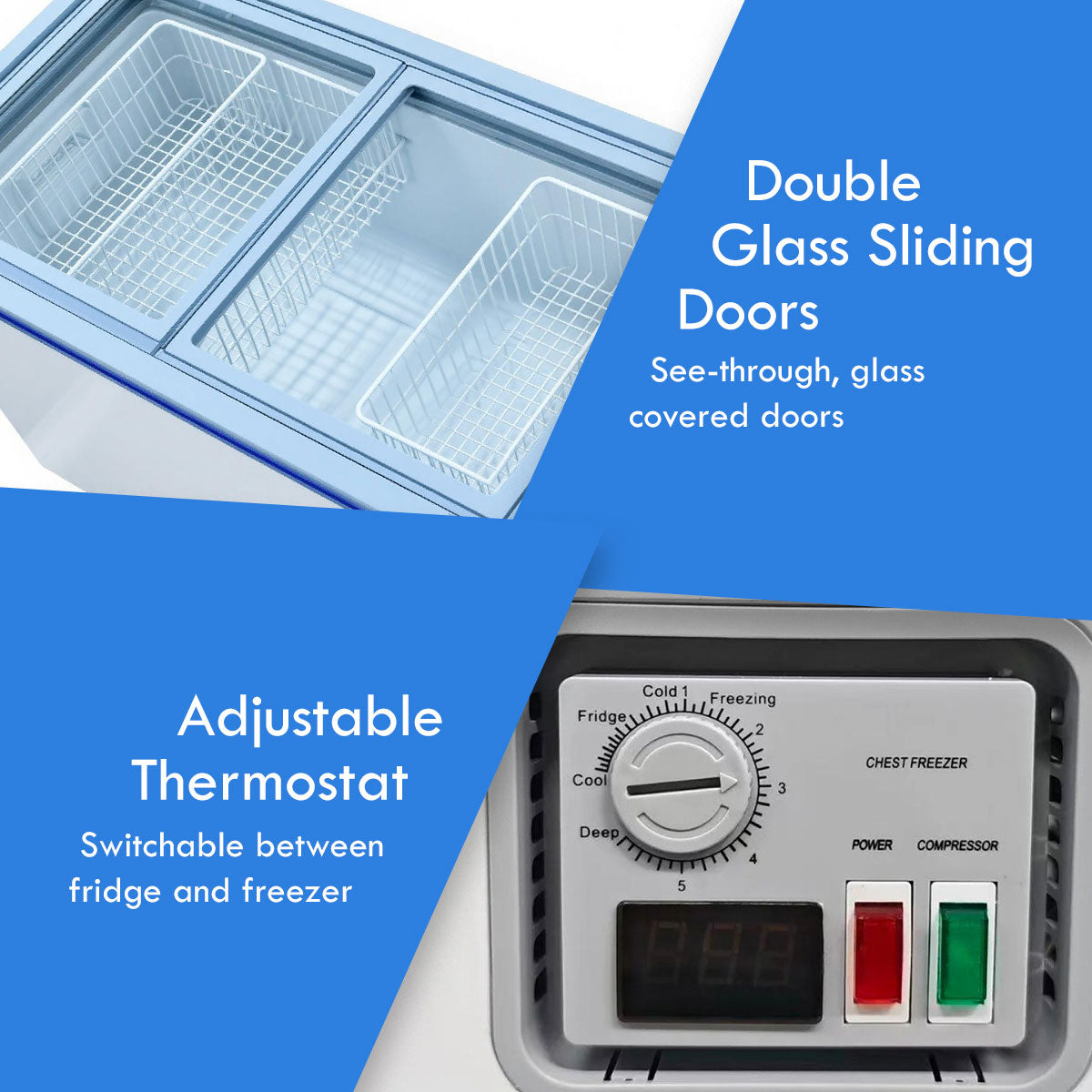 PowerPac 400L Commercial Chest Freezer CFC Free, Chiller & Freezer