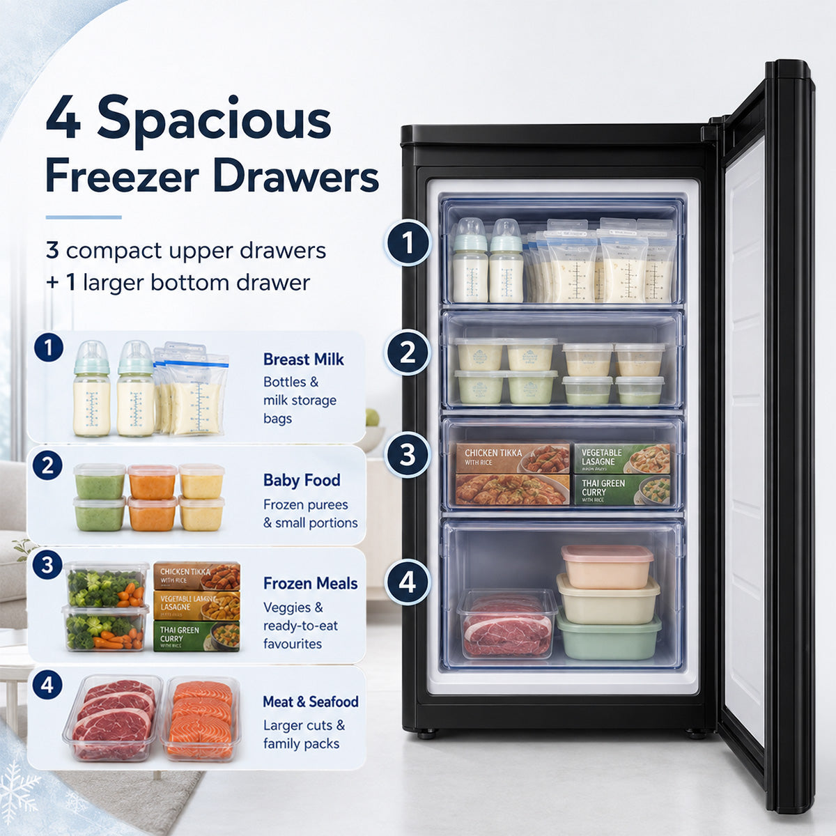 PowerPac 90L Chest, Upright, Freestanding Freezer (PPFZ99) Black
