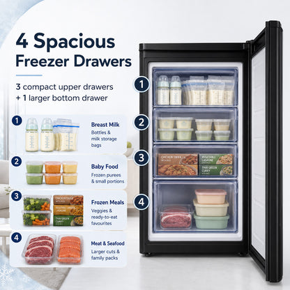 PowerPac 90L Chest, Upright, Freestanding Freezer (PPFZ99) Black