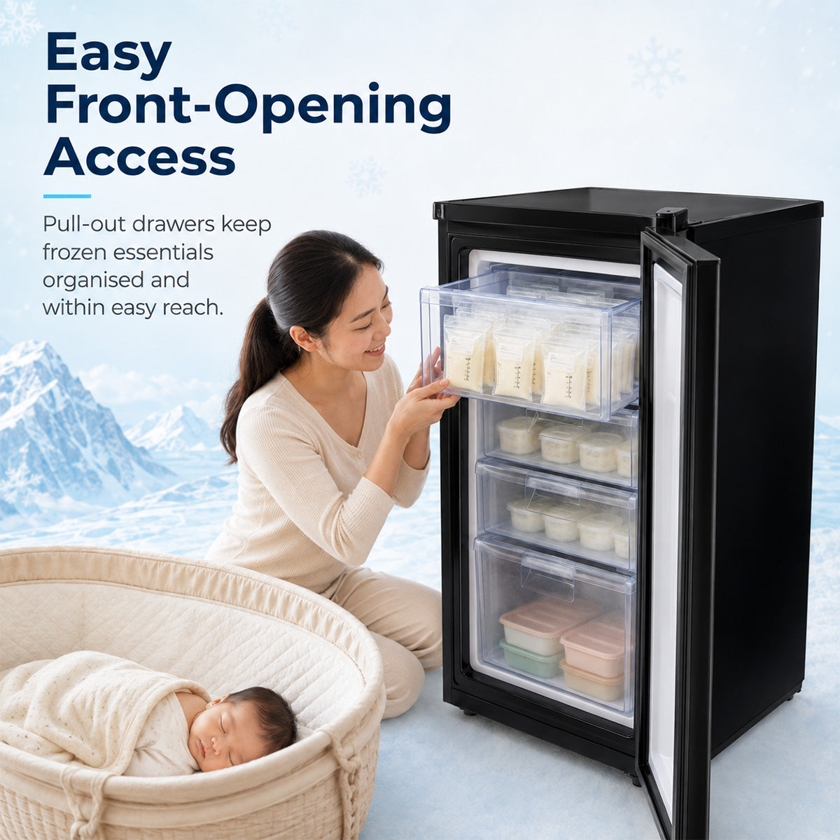 PowerPac 90L Chest, Upright, Freestanding Freezer (PPFZ99) Black